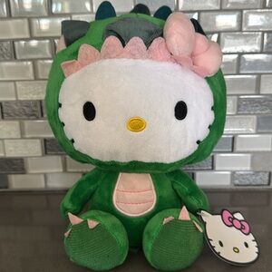Sanrio HELLO KITTY Plush Dinosaur Costume / Bow / Kawaii Limited Edition 10” NEW
